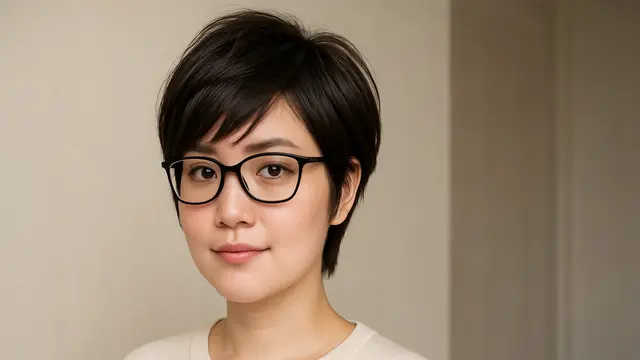 Model Rambut Pixie Cut Samping Wajah Bulat/Ilustrasi gambar oleh AI