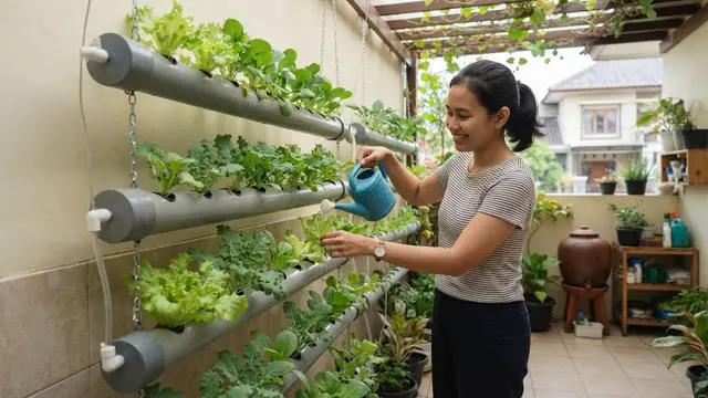 Cara Menanam Sayuran Daun di Pipa Paralon Gantung Teras Rumah, Hemat Tempat dan Panen Cepat