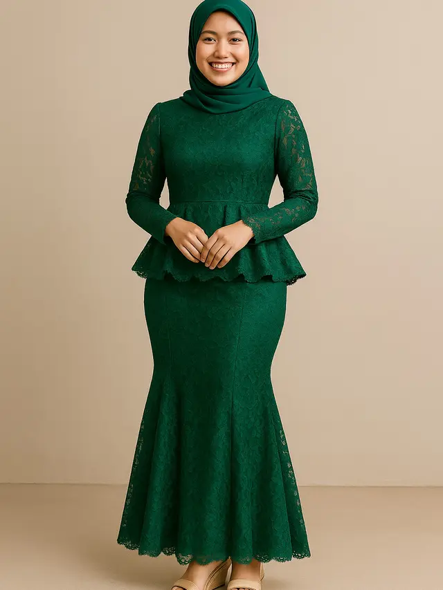 Rekomendasi Gamis Brokat A-Line & Mermaid yang Lagi Tren 2025/ Ilustrasi ChatGPT