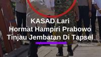 Kasad Jenderal TNI Maruli Tiba-tiba Lari Hampiri Prabowo Saat Tinjau Jembatan di Tapsel