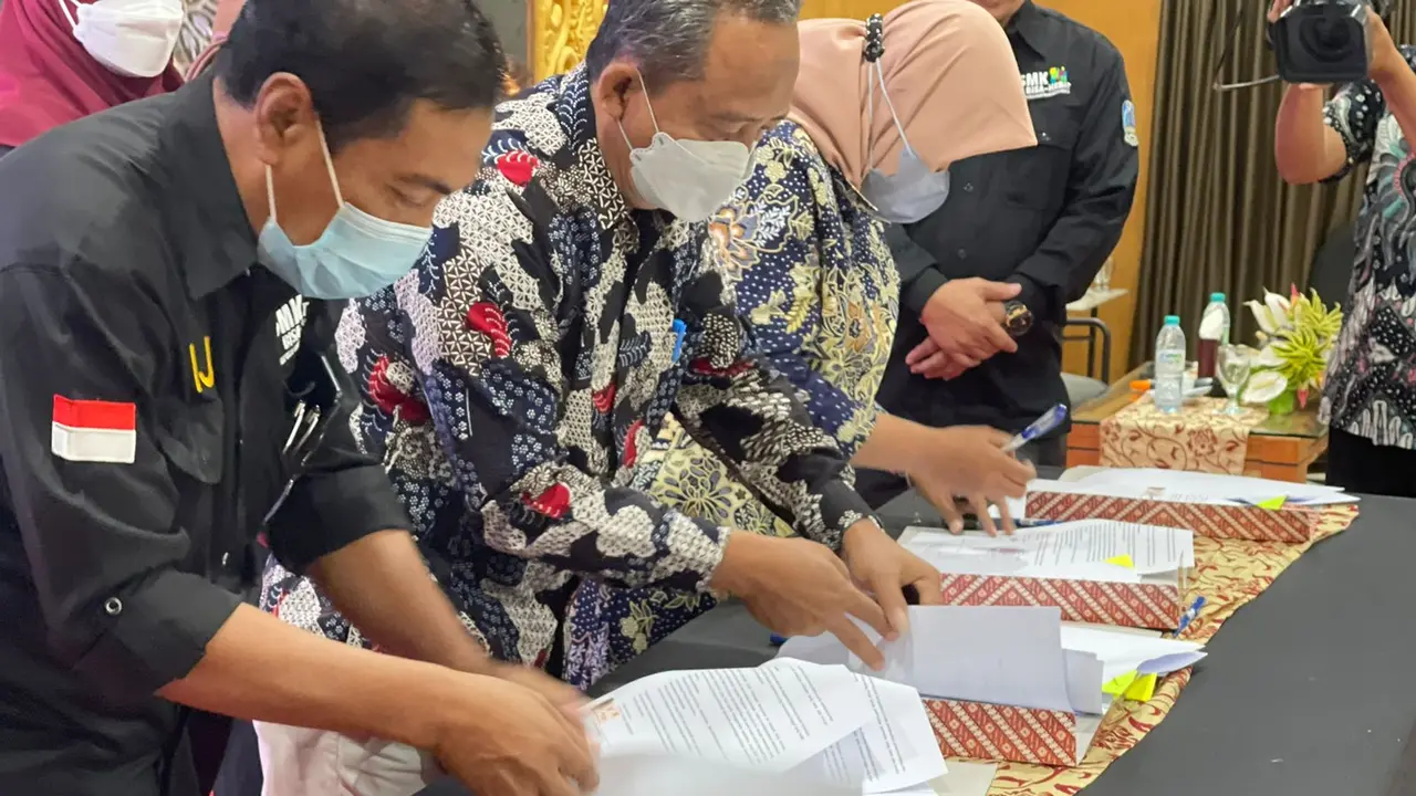 Kerja sama 21 SMK  di Jatim dengan pihak swasta. (Dian Kurniawan/Liputan6.com).