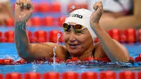Atlet asal Kazakhstan Zulfiya Gabidullina merebut medali emas Asian Para Games 2018. (AFP/Bob Martins)