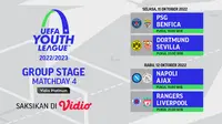 Link Live Streaming UEFA Youth League 2022 Pekan Keempat di Vidio Mulai 11 sampai 12 Oktober 2022