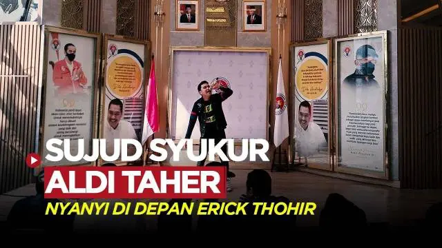 Berita Video, Aldi Taher mendapat kesempatan menyanyi di depan Menpora dan Ketua PSSI (Erick Thohir) dalam acara  Penandatanganan Perjanjian Kerjasama pada Selasa (12/9/2023)