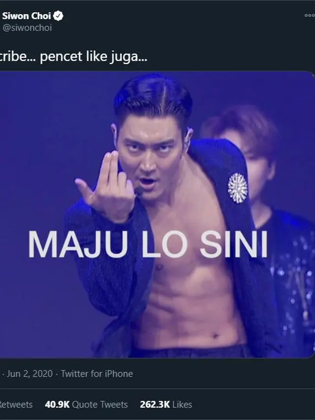 Unggahan Choi Siwon. (Twitter/ @siwonchoi)