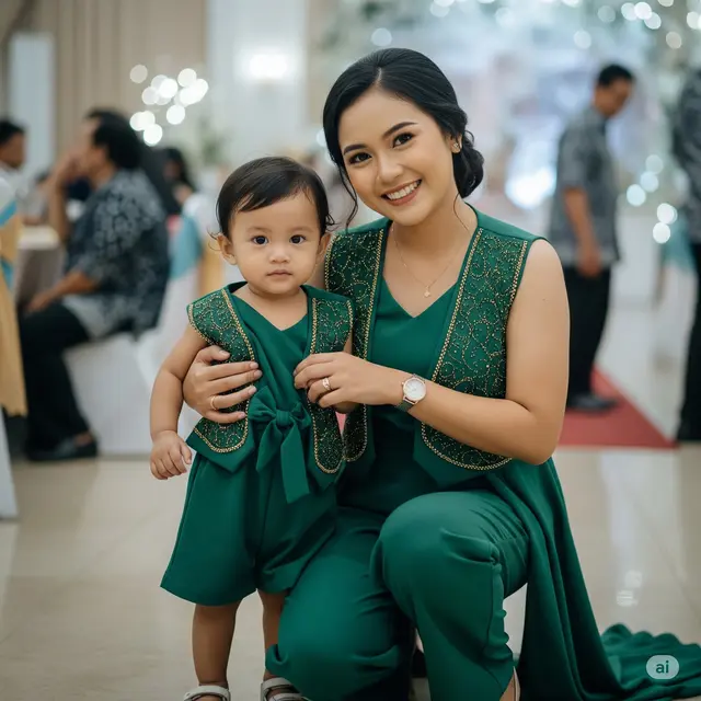 Outfit Kondangan Ibu Anak 1. Foto: Gemini
