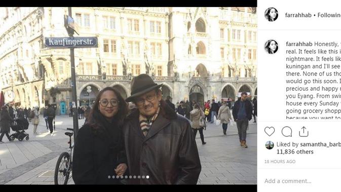 BJ Habibie bersama sang cucu, Farrah Azizah Habibie (Foto: Instagram/@farrahhab)