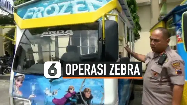 Operasi Zebra Candi yang digelar Polres Banjarnegara Jawa Tengah mengandangkan mobil odong-odong yang telah di modifikasi dan  beroperasi di jalan raya.