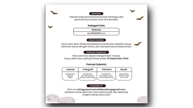 Flyer kontes seni yang digagas KontraS Aceh x RMCN (Liputan6.com/ist)