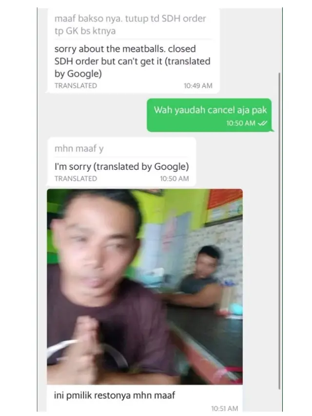 6 Chat Ojol Diterjemahkan Otomatis ke Bahasa Inggris Ini Maknanya Kocak
