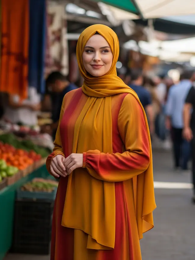 Hijab dan Dress Analogous (Gemini AI)