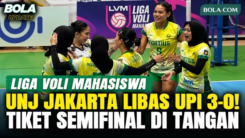 Highlight Liga Voli Mahasiswa 2026: UNJ Jakarta Libas UPI Bandung 3-0, Tiket Semifinal Diamankan!