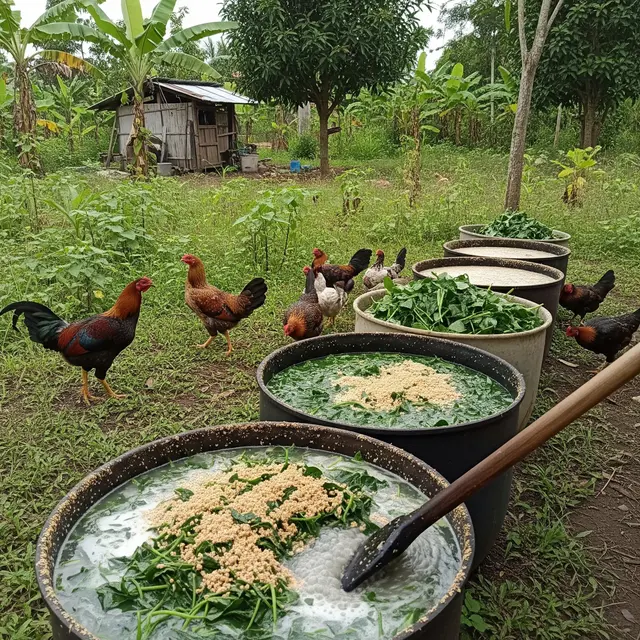 Cara Fermentasi Bayam Liar di Halaman untuk Pakan Ayam Kampung