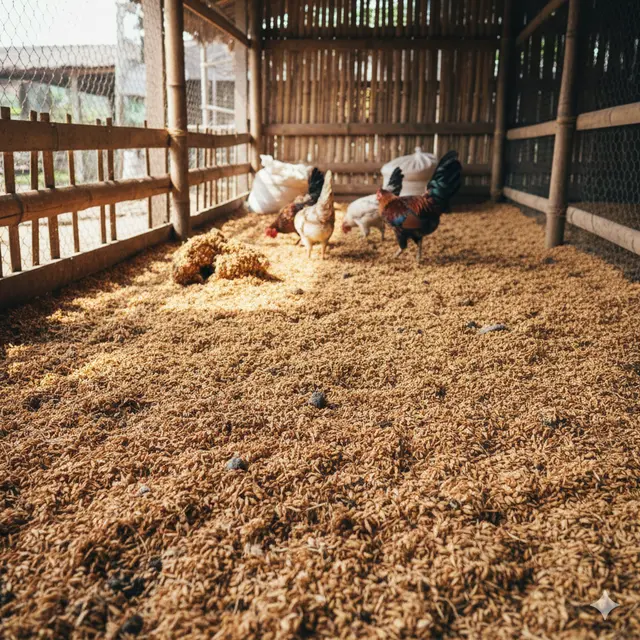 Alas kandang ayam (Foto: Gemini AI)