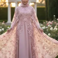Gamis Abaya Brokat yang Anggun (Sumber: Gemini AI)