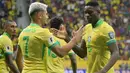 Tiga menit berselang atau menit ke-74, Luiz Henrique (kanan) menutup pesta gol Brasil di gawang Peru. Skor 4-0 untuk kemenangan Brasil bertahan hingga laga usai. (NELSON ALMEIDA/AFP)