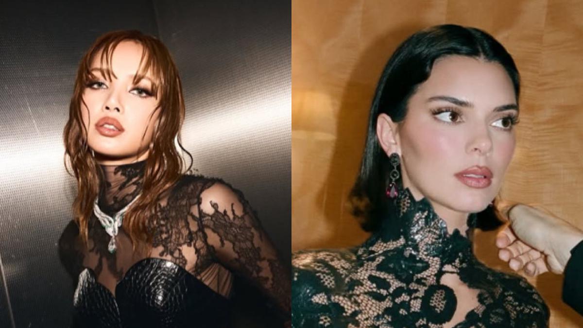 6 Potret Adu Gaya Lisa Blackpink dan Kendall Jenner Kenakan Dress Lace Hitam saat After Party Oscar 2025