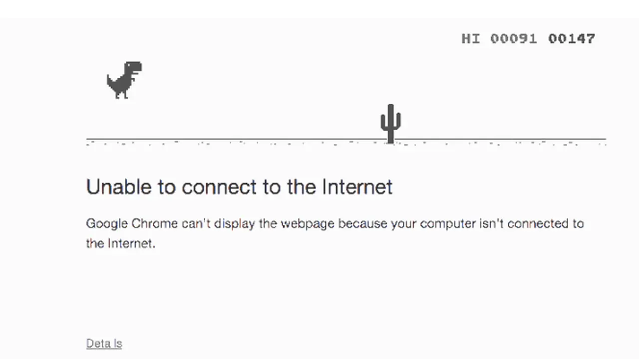 Permainan T-Rex di Google Chrome