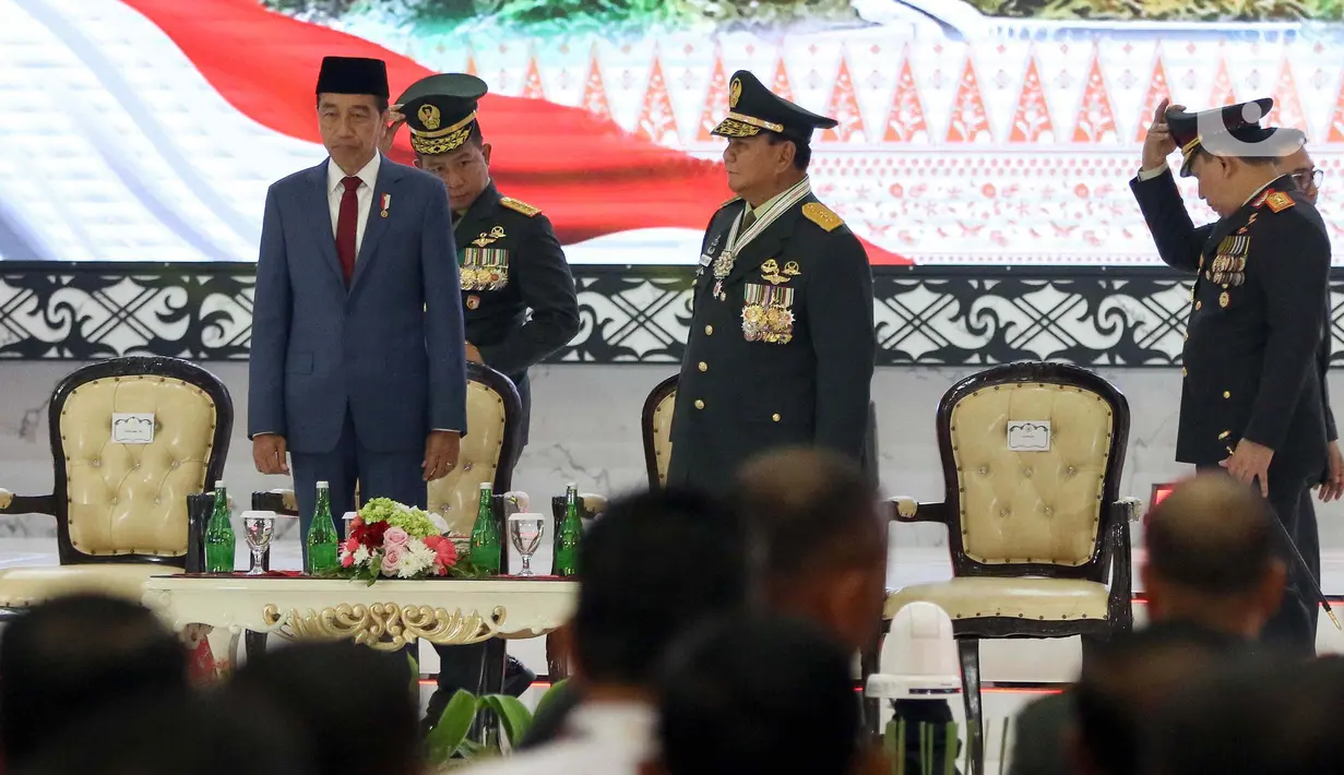 Rapim TNI-Polri 2024 mengangkat tema besar 'TNI-Polri Siap Mewujudkan Pertahanan Keamanan Untuk Indonesia Maju'. (Liputan6.com/Herman Zakharia)