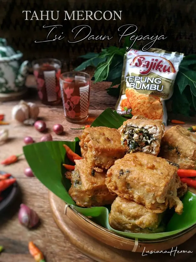 ilustrasi resep camilan enak dan menyehatkan berbahan dasar daun pepaya/Instagram: @lusianaherma