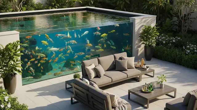 Inspirasi Kolam Ikan yang Menyatu dengan Area Santai Keluarga