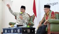 Anies Baswedan menyambangi Pondok Pesantren Luhur Al-Tsaqafah Jakarta Selatan dan bertemu dengan mantan ketua umum PBNU Said Aqil Siroj. (Istimewa)