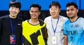 Mantan pelatih Timnas Indonesia, Shin Tae-yong, menyaksikan langsung pertandingan Asnawi vs Arhan di Liga Thailand. Pertandingan yang berakhir imbang 0-0 itu menyajikan duel menarik antara kedua pemain Indonesia tersebut. Momen pertemuan itu berujung dengan foto bersama di pinggir lapangan. (Liputan6/com/IG/@true_bangkok_united)