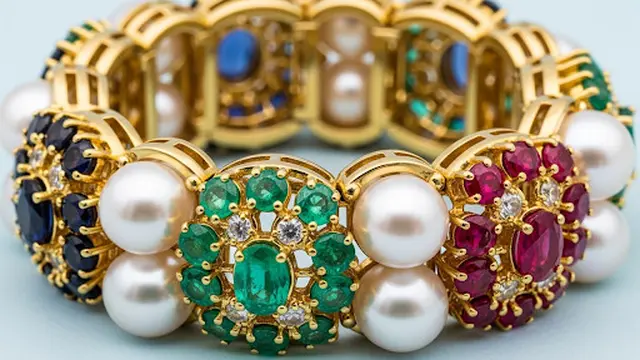 Gelang Mutiara dan Batu Permata