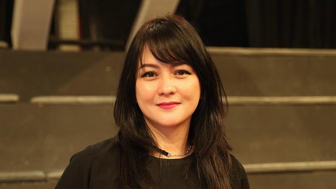 Moudy Wilhelmina di preskon Drama Serial Cahaya Cinta (Bambang E. Ros/bintang.com)