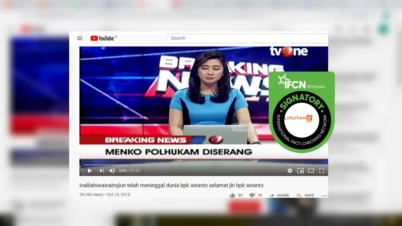 [Cek Fakta] Video 'Telah Meninggal Dunia Bapak Wiranto' Adalah Hoaks