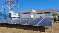 Pemakaian solar panel di site menara telekomunikasi (BTS) di Bukit Tengah,Klungkung, Bali. (Foto: Liputan6.com/Agustina Melani)