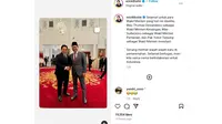 Menteri BUMN Erick Thohir memberikan pesan usai pelantikan sejumlah wakil menteri. (Foto: instagram Erick Tohir)