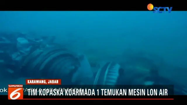 Penampakan Bagian Mesin Lion Air Jatuh di Dalam Laut