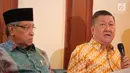 Ketua Walubi, Mpu Suhadi Sendjaja memberikan keterangan saat acara SALAM di Gedung PBNU, Jakarta, Jumat (22/9). Dalam pernyataan sikap tersebut mengutuk dan mengecam segala bentuk kekerasan terhadap Rohingya. (Liputan6.com/Faizal Fanani)