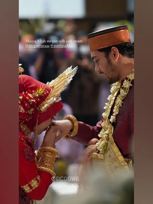 Momen pernikahan Achmad Megantara dan Asri Faradila (Sumber foto: Instagram/@megantara.update)