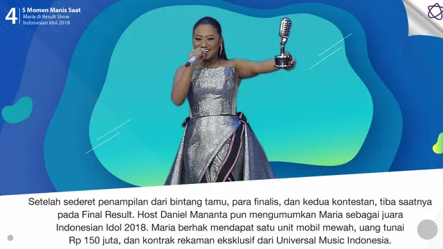 [Bintang] 5 Momen Manis Saat Maria di Result Show Indonesian Idol 2018