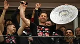 Pelatih Xabi Alonso menjadi salah satu orang yang paling berperan dalam gelar juara Bundesliga pertama Bayer Leverkusen. (AFP/Ina Fassbender)