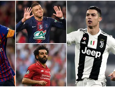 Berikut ini daftar kandidat pemain terbaik FIFA 2019. Masih ada nama Cristiano Ronaldo dan Lionel Messi. (Foto Kolase AP dan AFP)