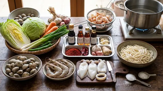 Resep Jjampong Kuah Seafood Pedas