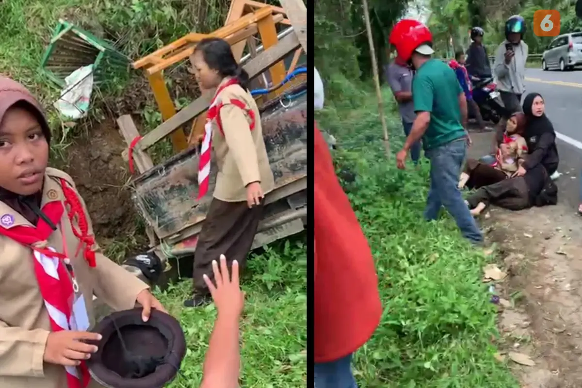 Kecelakaan mobil bak terbuka pengangkut anggota Pramuka di Bulukumba (Liputan6.com/Istimewa)