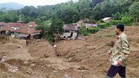 Lokasi Longsor di Kecamatan Sukajaya, Kabupaten Bogor, Jawa Barat, Minggu (5/1/2020). (Foto: Achmad Sudarno/Liputan6.com)