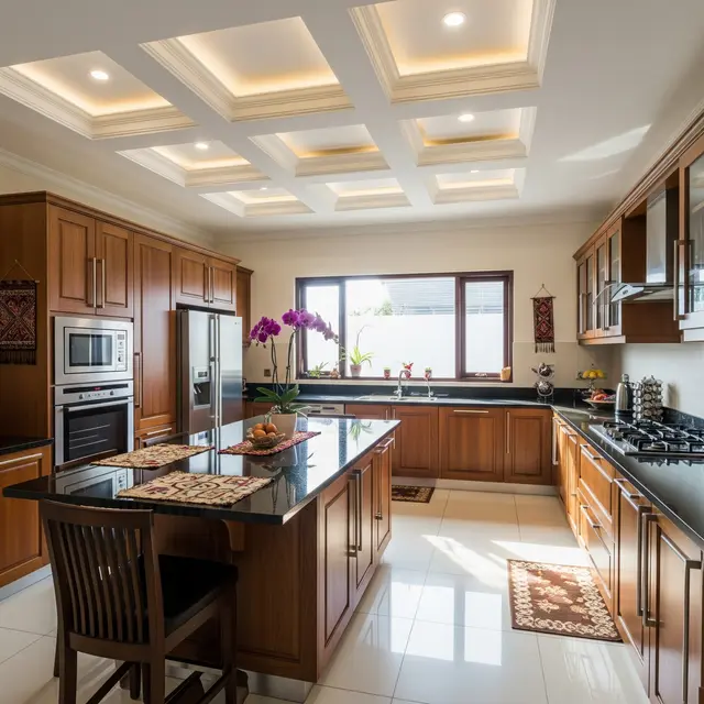 9 Model Dapur Plafon PVC, Bikin Interior Tampak Modern dan Estetik