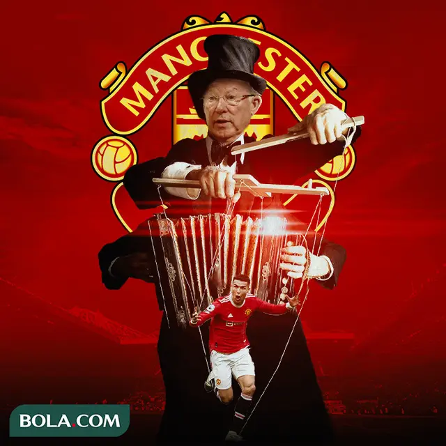 Manchester United - ilustrasi Sir Alex Ferguson master of puppet