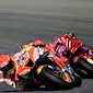 Marc Marquez keluhkan motor Honda yang dipakainya saat tes pasca balapan di Valencia pada Selasa (8/11/2022) lalu (AFP)