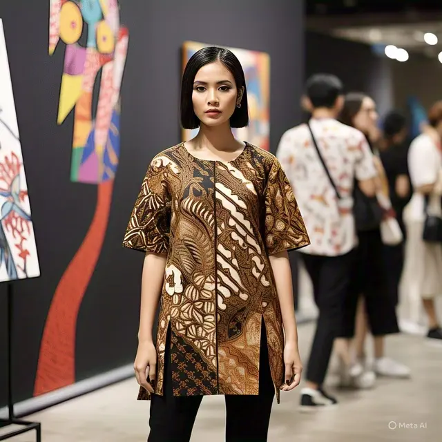 Model Batik Wanita Modern Tunik