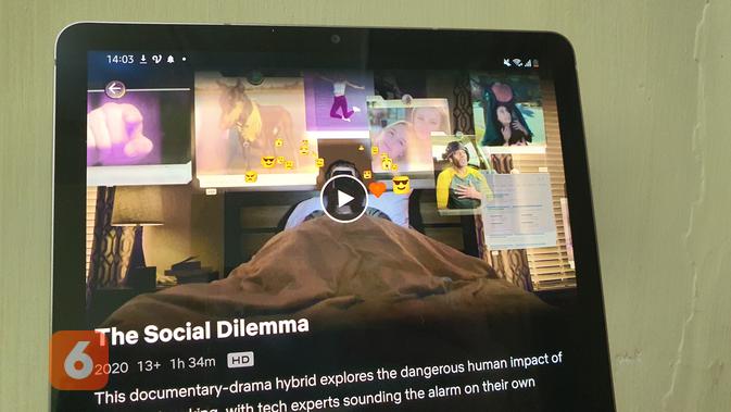 Film dokumenter The Social Dilemma yang menyoroti industri media sosial (Liputan6.com/ Agustin Setyo W)