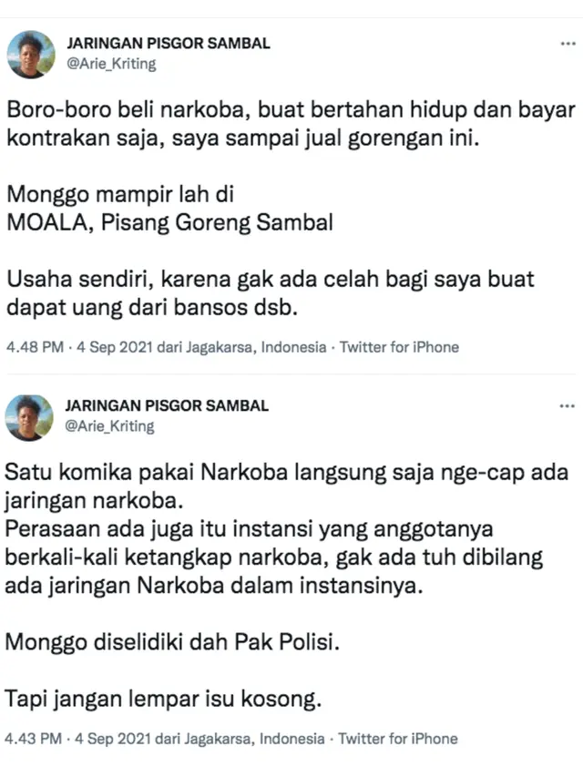 Arie Kriting Berikan Tanggapan Soal Dugaan Jaringan Narkoba di Kalangan Komika