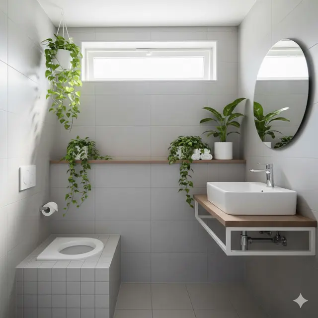Kamar mandi modern kloset jongkok (Foto: Gemini AI)
