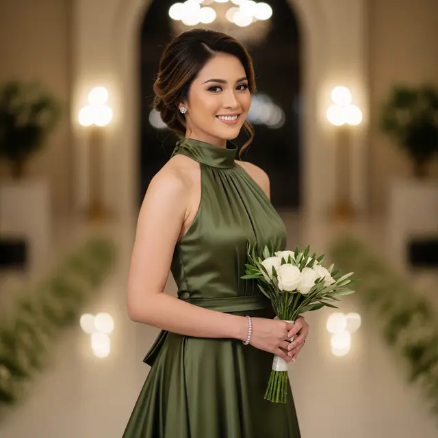 Baju Bridesmaid Non Hijab ala Selebriti (Gemini AI)