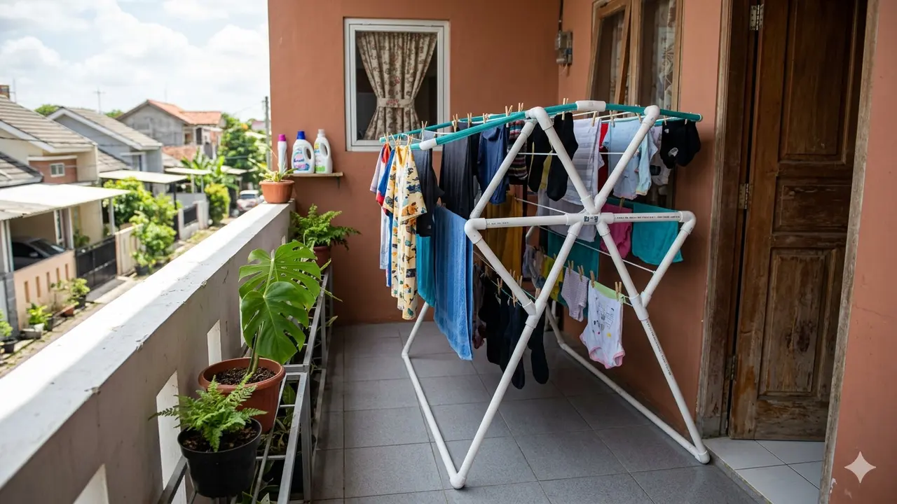 Cara Membuat Jemuran Lipat dari Pipa PVC untuk Rumah Kecil